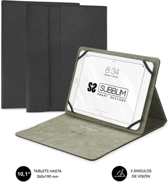 Funda subblim clever stand para tablet case 10.1 pulgadas negro