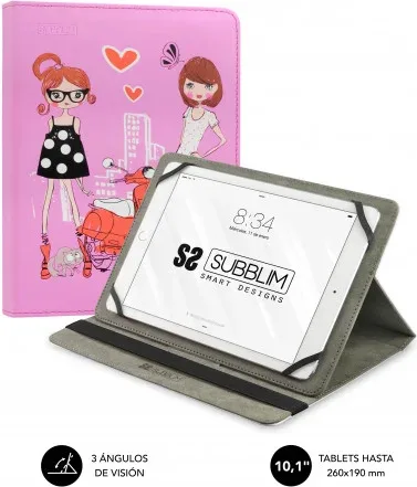 SUBBLIM Funda Tablet Universal TRENDY CASE FASHION GIRLS 10.1"