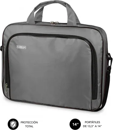 SUBBLIM Maletín Ordenador Oxford Laptop Bag 13,3"-14" Grey