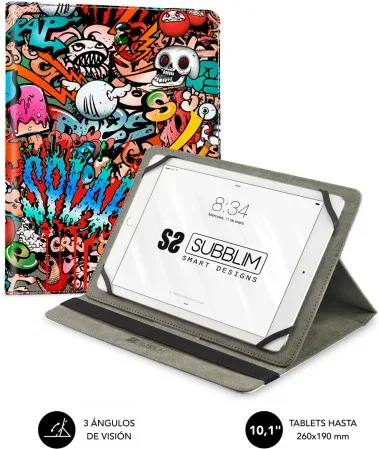 SUBBLIM Funda Tablet Universal TRENDY CASE GRAFFITI 10.1"