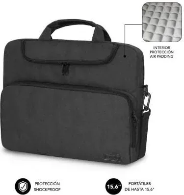 Maletín Subblim Air Padding para Portátiles hasta 15.6"/ Gris Oscuro