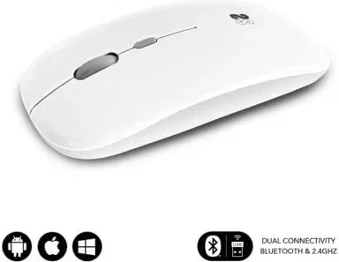 Ratón Inalámbrico Subblim Dual Flat/ Batería recargable/ Hasta 1600 DPI/ Blanco