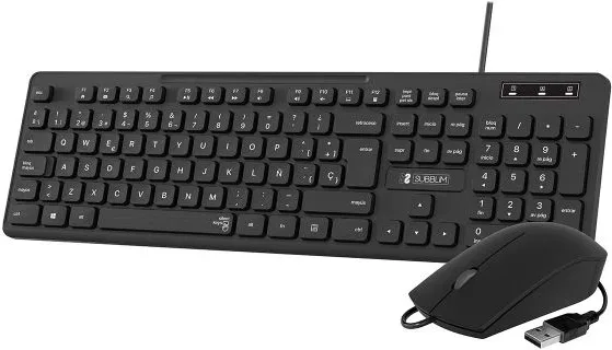 Teclado + Raton Business Slim Silencioso Wired Negro Subblim