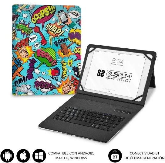 SUBBLIM Funda con Teclado Keytab Pro BT Trendy Comic