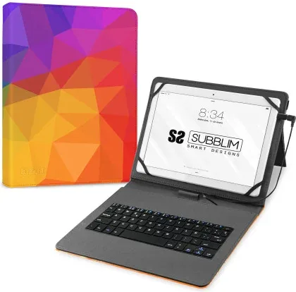Funda con Teclado Micro USB – Type C Keytab USB 11" Triangulos