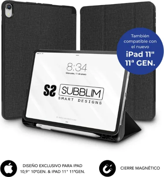 FUNDA TABLET IPAD PRO 10.9''/11'' 10Gen/11a Gen 2025  NEGRO SUBBLIM