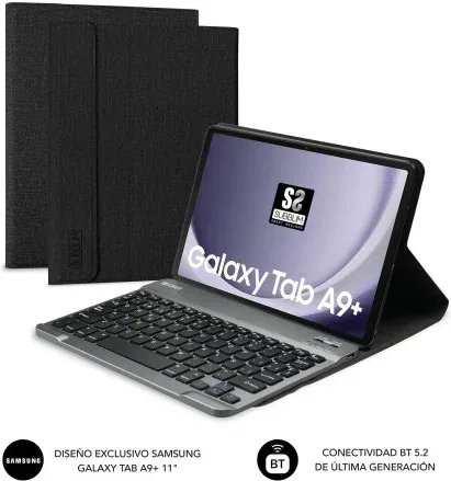 Funda con Teclado Subblim KeyTab Pro BT para Tablets Samsung Galaxy A9+/ Negra
