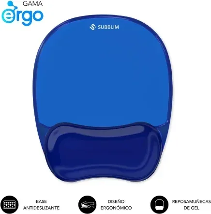 Alfombrilla Raton Ergo Crystal Flex Azul Oscuro Subblim