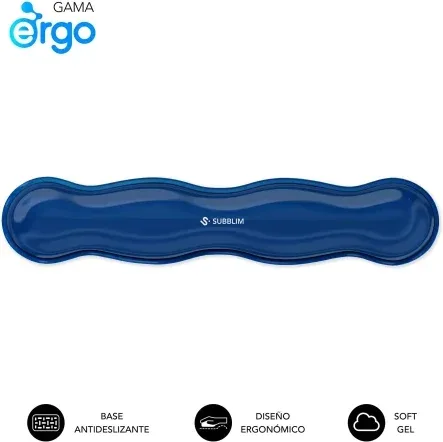 Alfombrilla Teclado Crystal Flex Wrist Rest Azul Oscuro Subblim