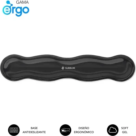 Alfombrilla Teclado Crystal Flex Wrist Rest Negro Subblim