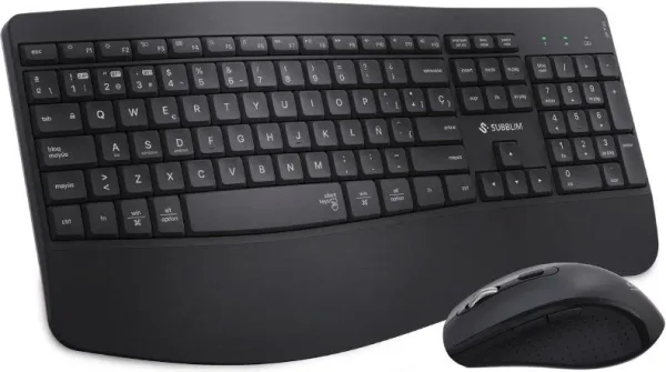 Combo Teclado Raton Subblim Prowave Ergo Inalambrico Negro