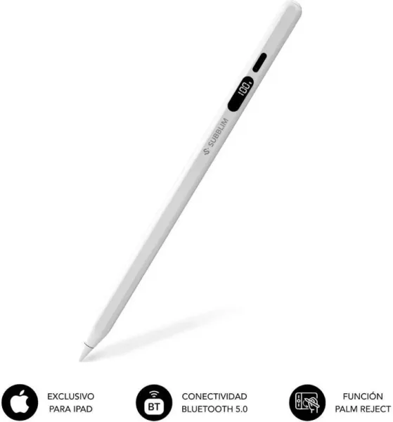 Lápiz Electrónico Subblim NoteFlow Pen para iPad/ Blanco