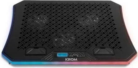 Krom Base Refrigeracion Portatil Hasta 19". Soporte Smartphone. Hub 2 X USB. RGB (Nxkromkooler)