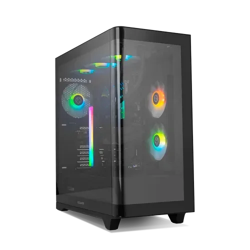 Caja Nox Hummer Ether Atx Semitorre Cristal Curvo Negro
