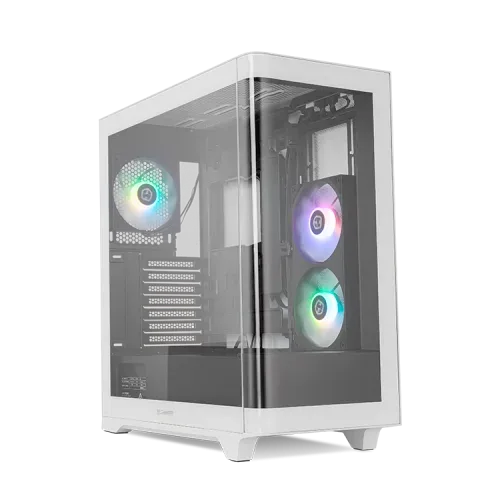Caja Nox Hummer Ether Atx Semitorre Cristal Curvo Negro-Blanco