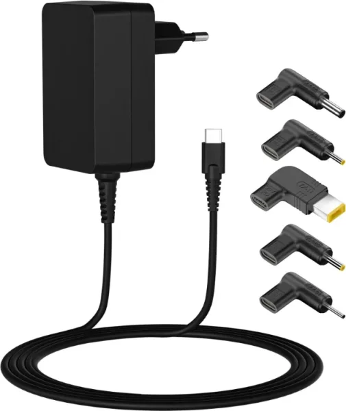 Cargador de Portátil Leotec Notebook 45W Type-C/ 1xUSB Tipo-C/ 45W/ Automático/ Voltaje 5-20V
