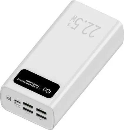 Leotec Powerbank 30000Mah 22,5W Pd20W Blan (1 USB-C+4Usb-A Inc USB-A a USB-C)