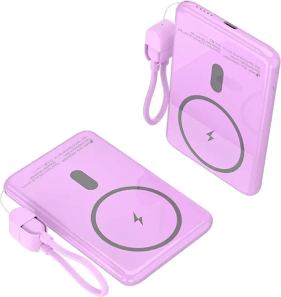 Leotec Powerbank 5000Mah 20W Fast Chrg Purpura 1Usb-C+Wireless Inc Lan Cab USB-C a USB-C 65W