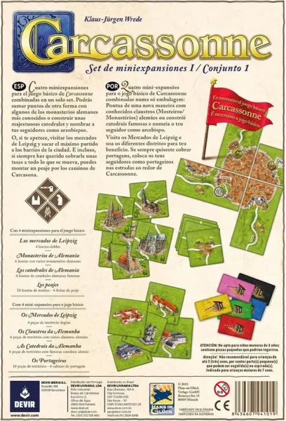 Juego de mesa devir carcassonne expansiones reunidas