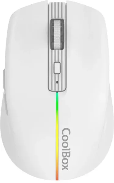 Raton Gaming Optico Wireless Recargable W01 RGB Blanco Coolbox