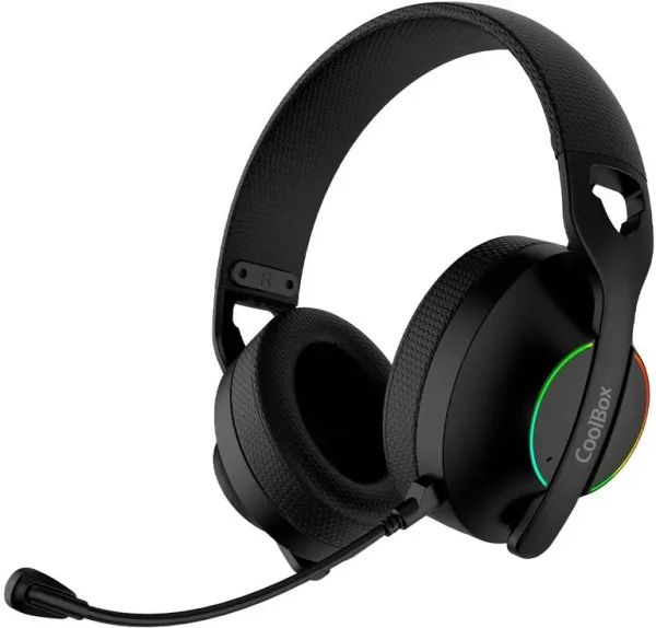 Auriculares con microfono coolbox wb01 inalambricos gaming Bluetooth negro