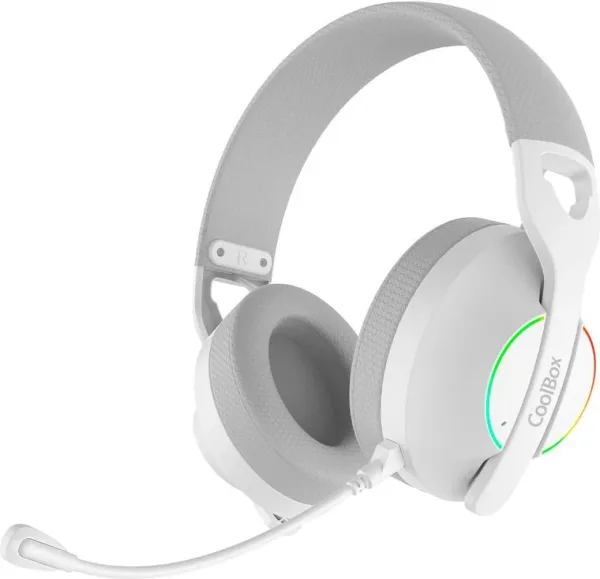 Auriculares con microfono coolbox wb01 inalambricos gaming Bluetooth blanco
