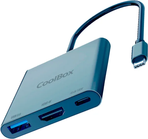 Minidock coolbox c31 aluminio USB - c a HDMI 4K - USB - a - USB - c 3.2 gen1 pc - mac - consolas