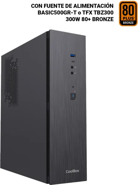 Caja ordenador coolbox t370 - bz matx negro con fuente tfx bronze