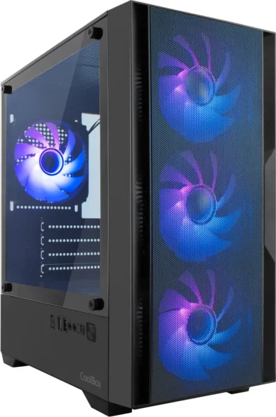 Caja ordenador gaming coolbox gm220 mpfusion matx arg cristal templado negra