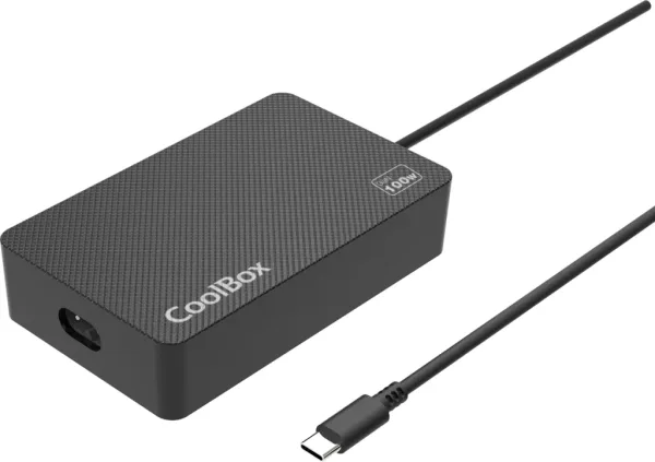 Adaptador cargador de portatil USB - c coolbox 100w gan
