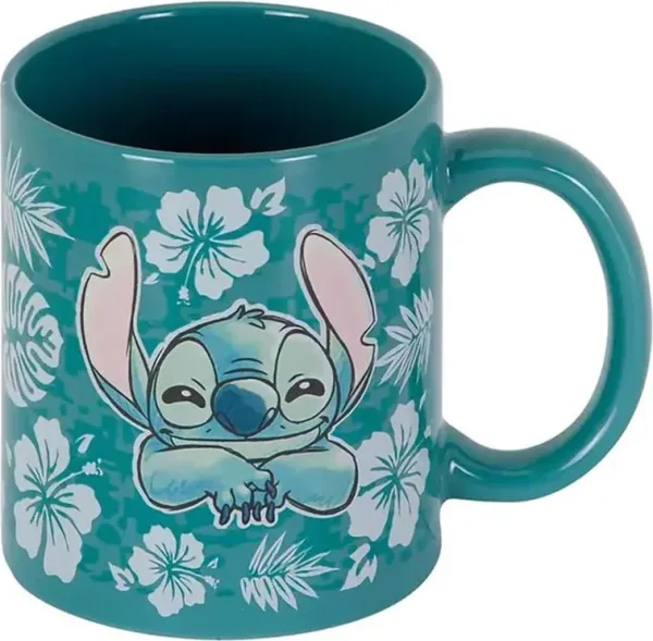 Taza karactermania disney stitch flores azules