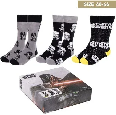 Pack calcetines 3 piezas star wars talla 40 -  46