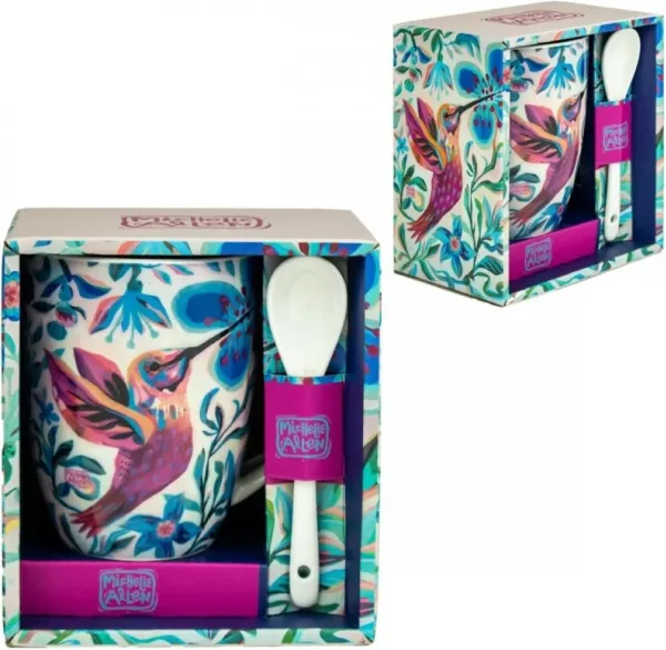 Taza con cuchara enesco colibrí
