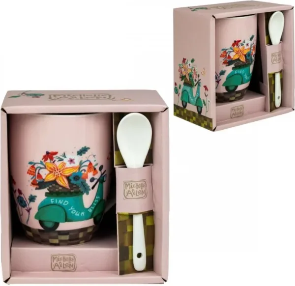 Taza de cerámica con cuchara enesco