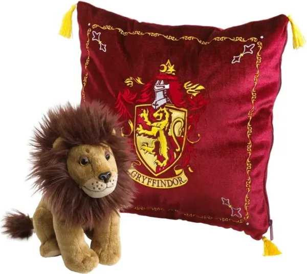 Peluche pack the noble collection harry potter leon mascota gryffindor + cojin gryffindor