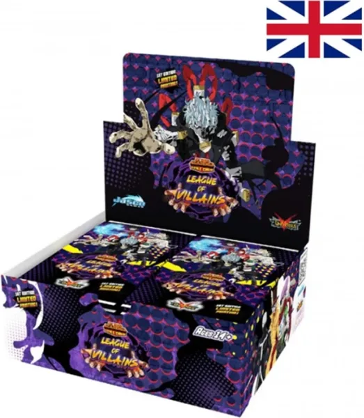 Juego de cartas my hero academia booster box display ola 4 league of villains (24 unidades)