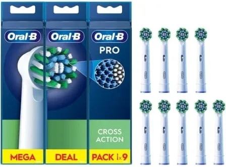 Cabezal de Recambio para cepillo Oral-B Pro Cross Action/ Pack 9 uds