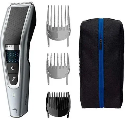 Cortapelos philips hairclipper 5000 hc5630 - 15  28 ajustes -  3 peines -  90m autonomia -  lavable -  funda tela
