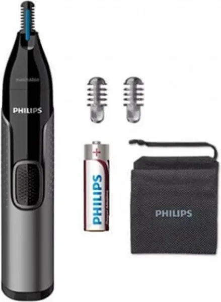 Cortapelos philips + naricero nt3650 - 16 negro 2peines -  cuchilla lavable -  ducha -  recortador -  pila aa