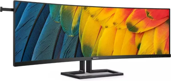 Monitor Profesional Ultrapanorámico Curvo Philips 45B1U6900C 44.5"/ Dual QHD/ Multimedia/ Regulable en altura/ Negro