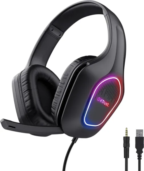 Auriculares Gaming con Micrófono Trust Gaming GXT 416 Zirox/ Jack 3.5/USB Negros