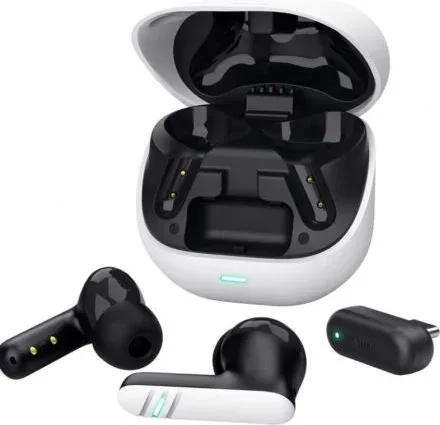 Auriculares Bluetooth Trust GXT 409 Oxxie 25478 con estuche de carga/ Autonomía 7h/ Blanco y Negro