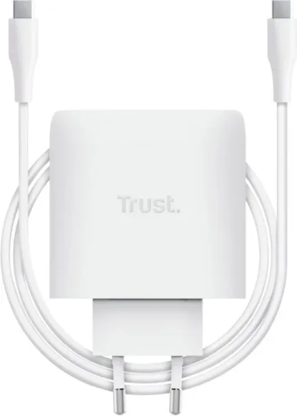 Cargador de Pared GaN Trust Maxo 65W/ 1xUSB Tipo-C/ Incluye Cable USB Tipo-C/ 65W