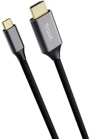 Cable Conversor HDMI 4K Trust CALYX/ USB Tipo-C Macho - HDMI Macho/ 2m/ Gris