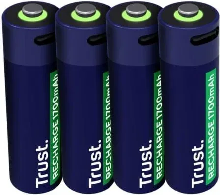 Pack de 4 Pilas AA Trust 25631/ Recargables