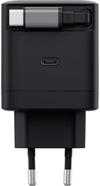 Cargador Pared/Viaje USB-C 65W + Cable USB-C Retractil Maxo Negro Trust
