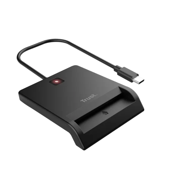 Lector de Tarjetas Inteligentes Trust Primo 26253/ USB Tipo-C/ Negro