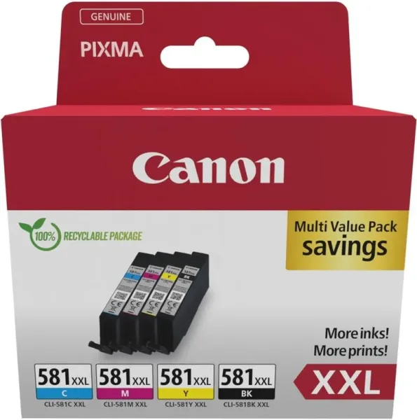 Multipack tinta canon cli - 581xxl bk - c - m - y