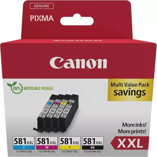 Cartucho tinta canon cli - 581xxl negro - cian - magenta - amarillo