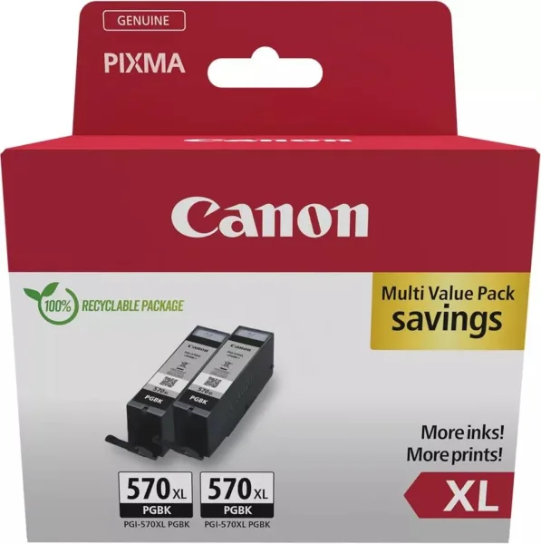 Pack cartucho tinta canon pgi - 570xl negro 2 uds